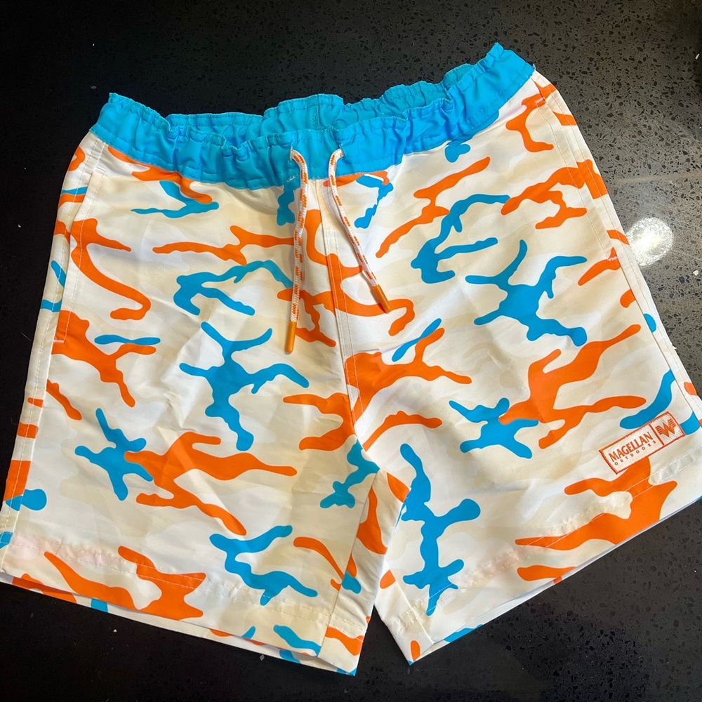 Whataburger Magellan Outdoors Blue and White Swim Shorts